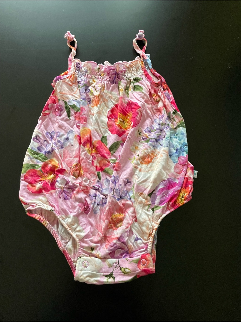 Like New/Excellent Cond. Posh Peanut Floral Pink Baby Romper size - 18/24 months